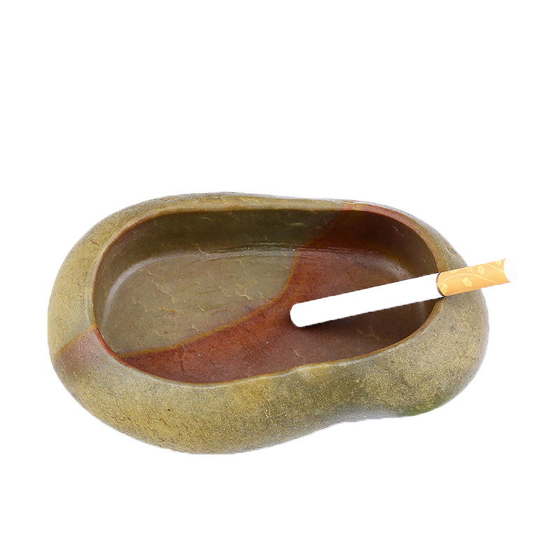 天然小石製灰皿 - 天一無双 手作り レトロスタイル