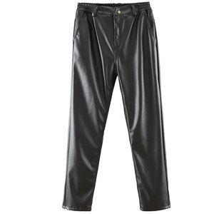 Male leather pants in winter plus velvet thickened waterproof windproof motorcycle riding men's large -size winter cotton pants