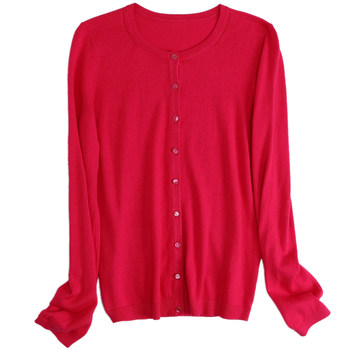 Round neck purple knitted cardigan top jacket