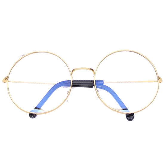 
Extra large frame glasses large face glasses frame women's retro round frame radiation-proof flat light mirror Allarei super large size