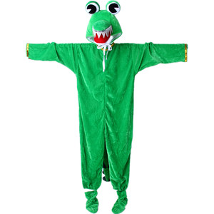 
Children's gold velvet unisex cartoon parent-child dance costumes animal dark green giant crocodile long fish performance costumes