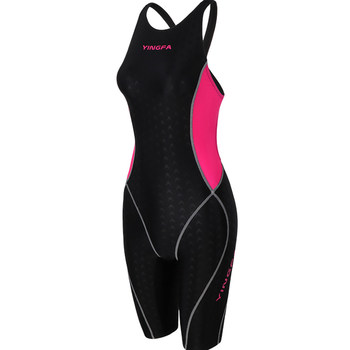 Yingfa children's swimsuit Bionic Shark Skin Professional Competition Women's One-piece Swimsuit Chestless Pad 953