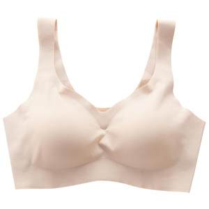 Japanese -style non -marked underwear sleeve women with no steel circle beautiful back bra and splitted shock -proof small breast gathered sports bra