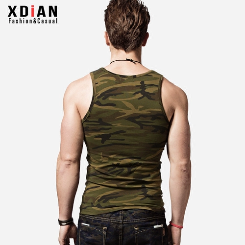 Камуфляжный спортивный дышащий летний жилет для спортзала без рукавов, в обтяжку