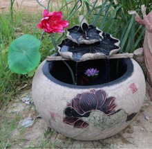 Китайские антикварные домашние украшения посадка лотоса фонтан вода аквариум