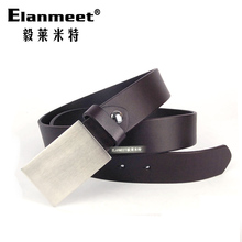 Elanmeet Нержавеющая сталь застежка с носовой шкурой мужской ремень ремень 3,4 см