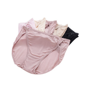 4 pieces of free shipping and clearance genuine silk underwear with 42 stitches of mulberry silk, low waisted triangular underwear for women with butterfly edges, 11 colors slightly smaller