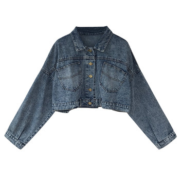 Thin denim jacket for women spring and autumn clothing 2024 new Hong Kong style women's small loose large size jacket top
