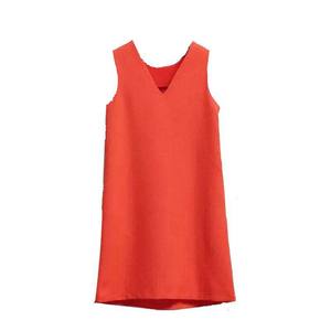 New customized V -neck sleeveless vest skirt large size loose dress A -line skirt is thin and simple temperament skirt
