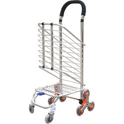 Climbing stairs grocery cart folding shopping cart aluminum alloy pull cart