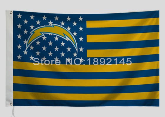 外贸圣地亚哥闪电美国国旗旗帜NFL San Diego Chargers USA Flag