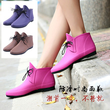Rain Sheng Женская корейская версия мода анти -кишечная обувь короткие багажники Rain Rain Rube Rubber Женские корейские кроссовки с низким уровнем дождя