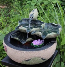 Китайские антикварные домашние украшения ретро - лотос фонтан вода аквариум фэн - шуй источник декоративные украшения
