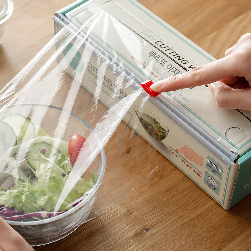 韩国进口厨房食品保鲜膜家用冰箱水果蔬菜食物保护膜盒装带切割器