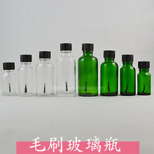 50ML 30ML 20ML 15ML 10ML 5ML Прозрачная зеленая бутылка эфирного масла с кистью крышка косметика