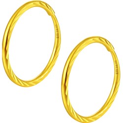 Jin Dasheng Jewelry Full Gold 999 Circle Car Flower Fashion Gold Earring Female Ear Ring Gift K609a