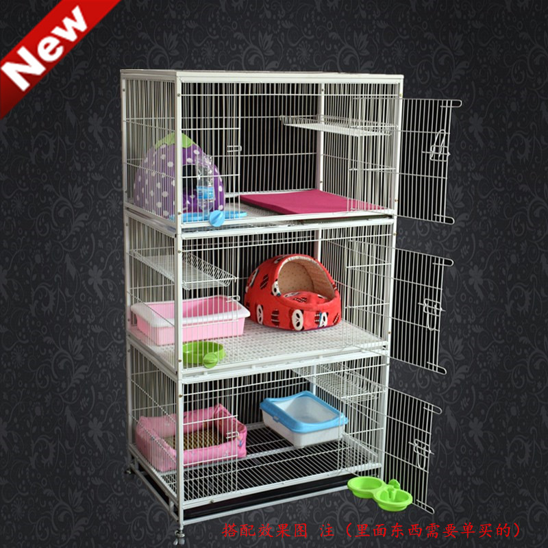 Pet large double -layer three -layer home cat breeding cat cage cat house partition barren rabbit oversized breeding cage cat (1627207:1177150688:sort by color:Free Shipping in Guizhou Province;122216750:1657797349:Size:Super three layers 94*64*180cm)