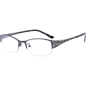 
Hollow metal half-frame glasses frame glasses frame women's finished product anti-blue radiation flat light myopia reading glasses