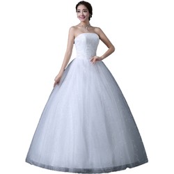 Wedding Dress 2023 New Korean Version Bridal Tube Top Wedding Dress Slimming Slim Lace Wedding Dress Forest Style Simple Floor-to-ceiling