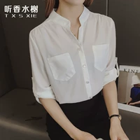 Летняя тонкая шифоновая рубашка, приталенная одежда для защиты от солнца, в корейском стиле, большой размер