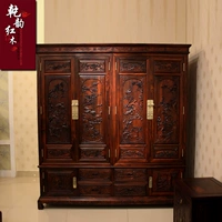 Индонезийский черный кислотный гардероб Dongyang Mingqing Классическая мебель из красного дерева Комбинирование спальни.