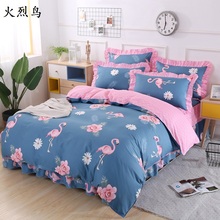 Корейский идиллический принт цельный хлопок одеяло простыни покрывало кровать юбка домашняя кровать 4 комплекта чистый хлопок 4 комплекта