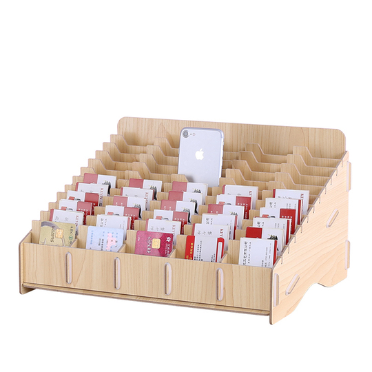 muso wood - Soporte para tarjetas de visita de madera, para oficina, mesa (cerezo 1 paquete