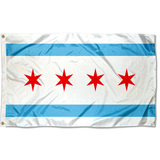 外贸货源芝加哥市国旗City of Chicago Flag亚马逊WISH EBAY热卖