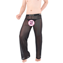 Сумка йога мужские брюки домашние брюки мужские брюки сексуальные сетки тонкая средняя талия свободные пижамы