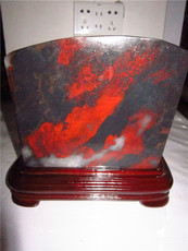 Ювелирный камень 桂林鸡血玉精品黑底飘红口子料随形摆件鸡血石原石约10斤