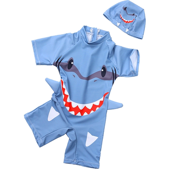 One piece boxer hot spring boy shark children's swimsuit