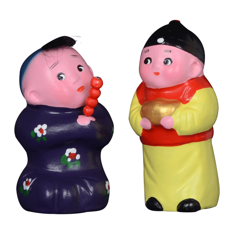 天津有名な泥人張 泥人形 （中国みやげ） - 晴れの日！ 曇りの日！