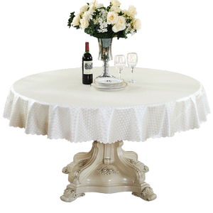 Tablecloth waterproof, oil-proof, anti-scalding, wash-free, round fabric, European-style hotel, home restaurant, large round table tablecloth, tablecloth