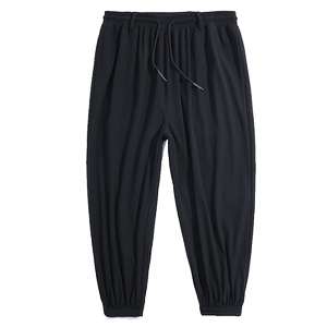 GXXH tide brand large size men's fat man plus fertilizer increases solid color Haren small foot pants with foot to receive feet