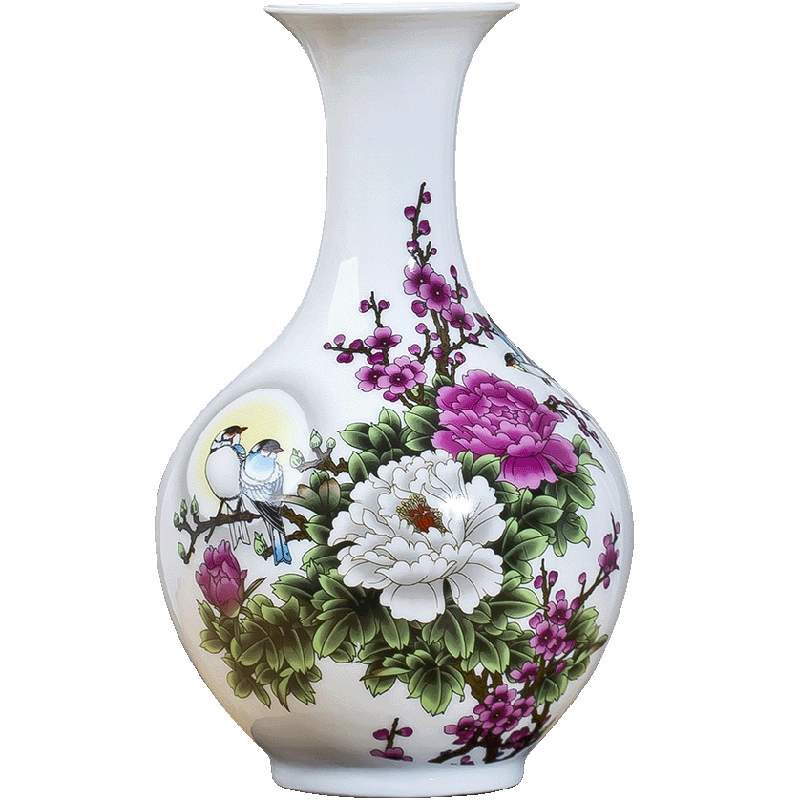 景德镇名瓷　花瓶　飾壺 景德镇高档陶瓷花瓶-手绘陶瓷花瓶连年有余- 宝蕴陶瓷网