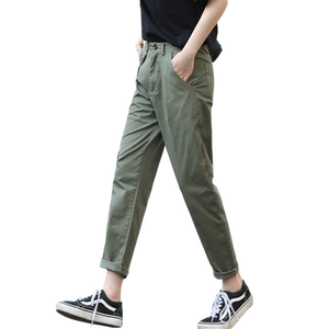 
Military green pants for women spring and autumn 2026 new large size overalls summer thin small casual harem nine points