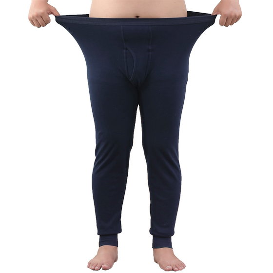 Hengyuanxiang large size autumn pants men's pure cotton plus fertilizer and warm pants thread pants, fat, loose pants all cotton fat guy underwear

