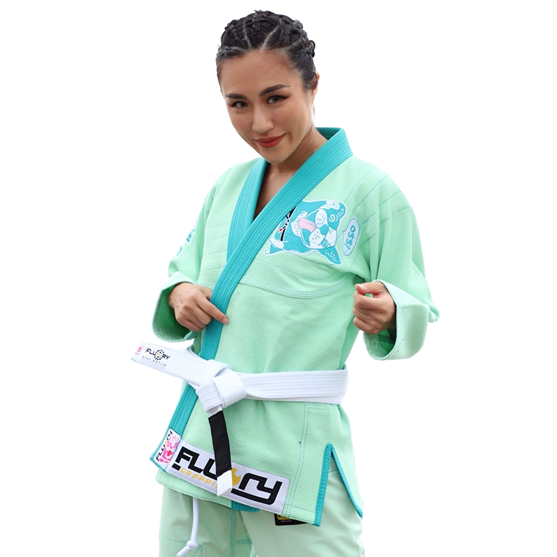 FLUORY火壘巴西柔術道服女可愛果綠汪汪刺繡BJJ GI柔道服專業成人-Taobao