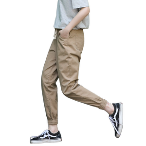 
Khaki pants for women's spring and autumn work pants for summer thin small tying feet casual women's pants Harlen sports nine points