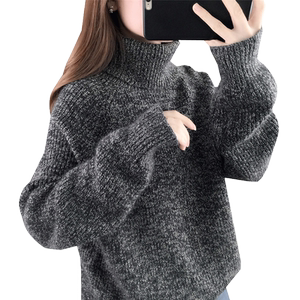 
Turtleneck sweater for women in winter thickened inner wear 2025 new base shirt for autumn and winter hot style loose and lazy style outside wear