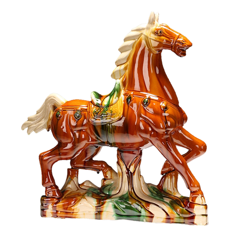 中式陶瓷复古摆设唐三彩仕女摆件客厅装饰国风摆件