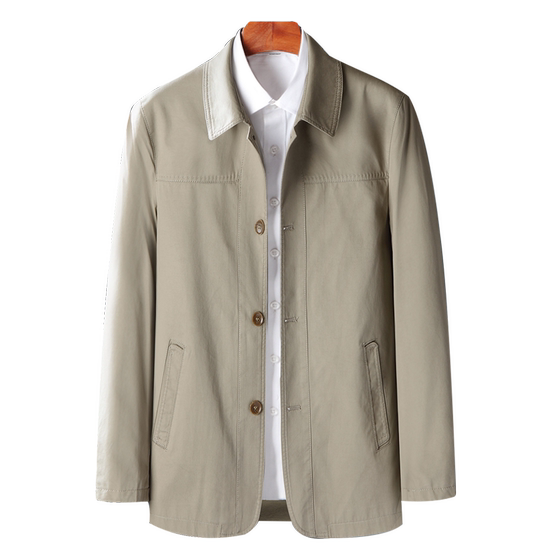 Dad Spring Jacket Cotton Middle -aged and Elderly Loose Men's Loose Men's Middle -aged Spring and Autumn Dested Leading Cadre Jiao Men