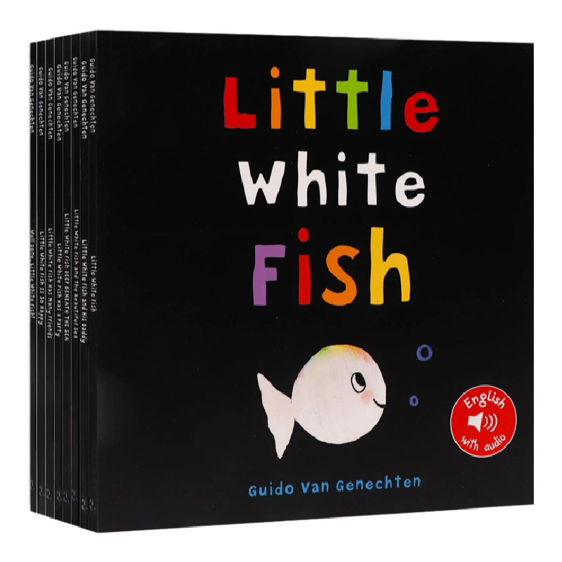 小白魚系列8冊 Little White Fish 英文原版繪本獲獎繪本兒童英語啟蒙海洋動物書圖畫故事書親子閱讀Guido Van  Genechten0-3/3-6歲-Taobao