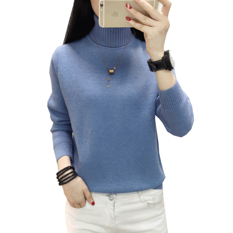 Couple loose and velvet thick ladies sweater integrated velvet autumn and winter high -neck knitting bottom shirt 2023 new jacket
