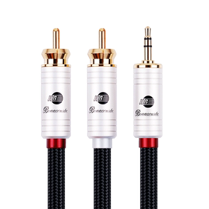 
JIB German python hifi fever grade 4N oxygen-free copper AUX3.5mm to double lotus head RCA one-to-two audio cable mobile phone computer connected to speaker amplifier gold-plated connector signal cable BB103