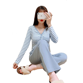 Spring and autumn pure cotton postpartum clothing maternity clothing set