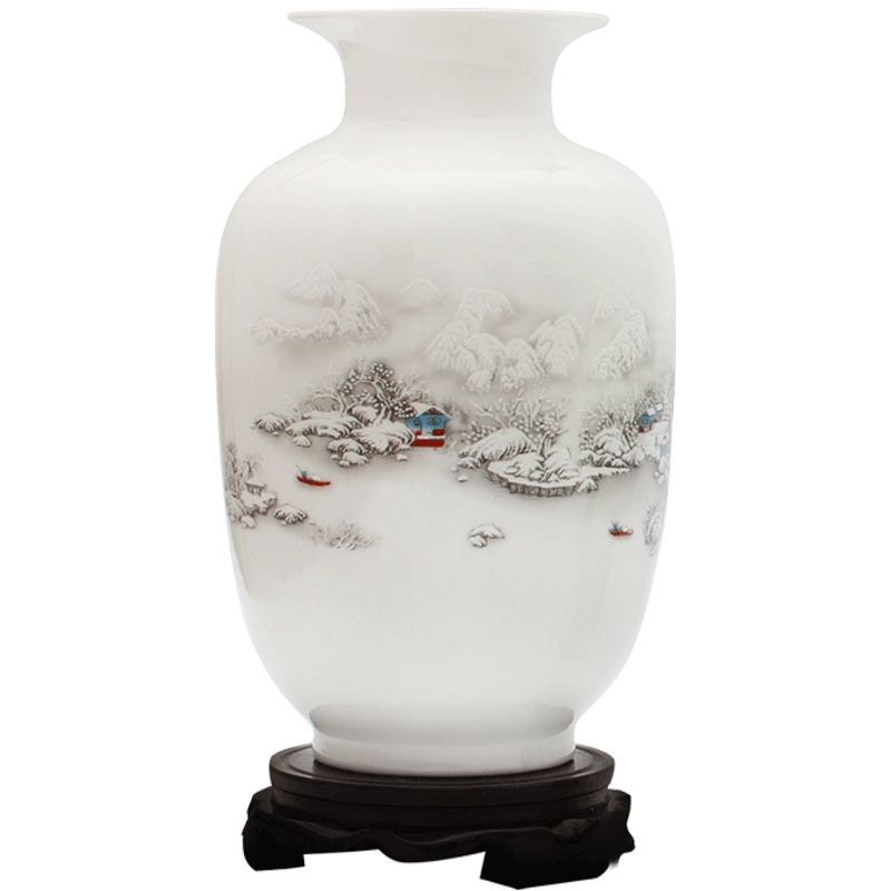 景德镇名瓷　花瓶　飾壺 HP-076景德镇陶瓷器落地大花瓶摆件凤穿牡丹插花家居客厅装饰摆件