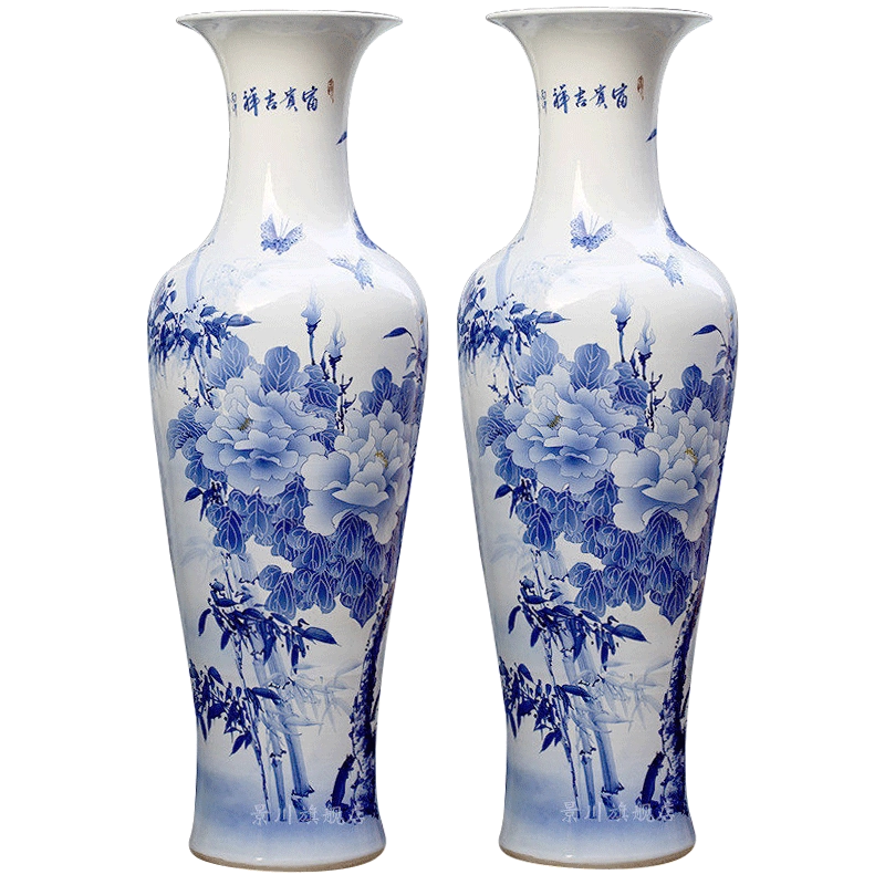 中国，景德镇，青白釉風景画花瓶 中国，景德镇，青白釉風景画花瓶 中国，景德镇，青白釉風景画花瓶