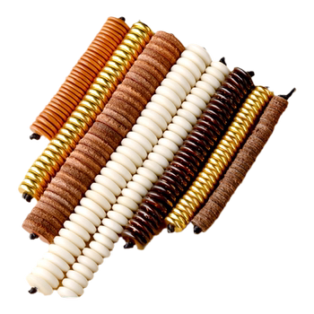 Natural cowhide and beads