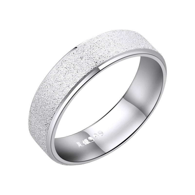 999純銀磨砂戒指男閉口足銀小指尾戒男士素圈食指單身銀戒指戒潮